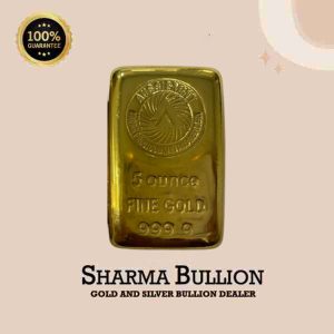 Sharma Bullion 5oz Gold Cast Bar